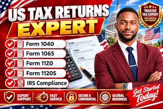 prepare US tax returns 1040, 1065, 1120 and 1120s tax filling