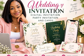 design wedding invitation ,digital invitation,party invitation and cards