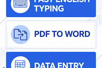 do fast english typing pdf to word and data entry