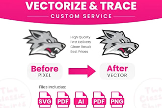 vectorize your image, logo with manual vector tracing