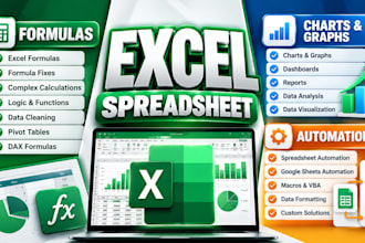 excel spreadsheet formulas and logic, filters, automation, data, and dax