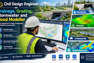 civil design engineer on drainage, grading, stormwater and flood modeller