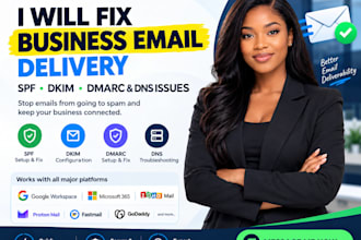 fix business email deliverability, spf dkim dmarc and dns issues