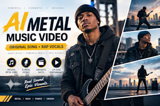 create a cinematic ai metal music video with realistic performance