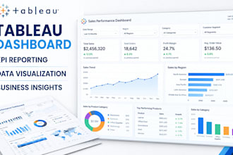 create tableau dashboards, data visualization, KPI reports and business insights
