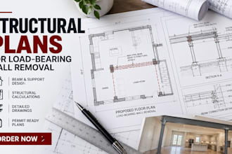 design structural plans for load bearing wall removal