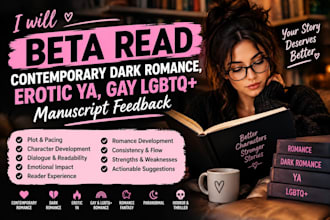 beta read contemporary dark romance erotic ya gay lgbtq manuscript feedback