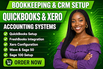 setup your bookkeeping crm in quickbook freshbook xero wave sage 50 and sage 100