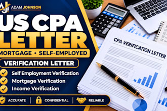 prepare US CPA letter, mortgage and self employment verification