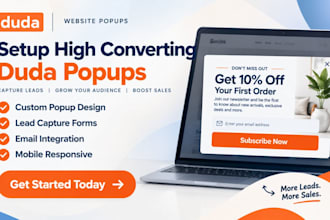 setup high converting duda popups and lead capture exit intent forms