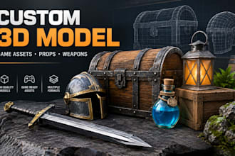 create custom 3d maya model and game ready 3d assets game props