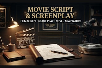 write your movie script, screenplay film script, stage play and novel adaptation