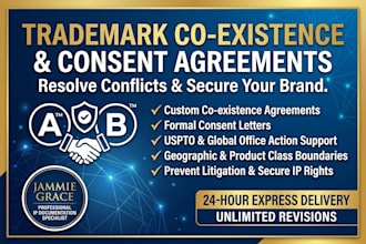 draft trademark coexistence agreements and ip consent letters