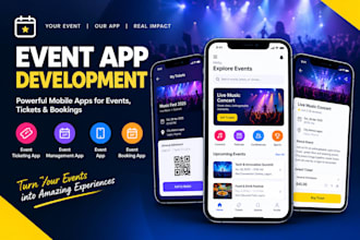 develop event ticketing app, event management app, event app, event booking app