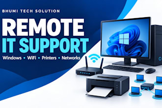 troubleshoot windows wifi printers and network issues remotely