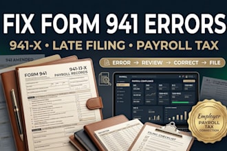 fix late form 941, prepare 941x and resolve payroll tax filling errors