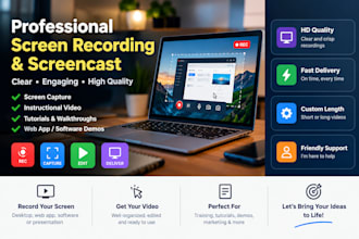 create professional screencast, screen recording capture and instructional video
