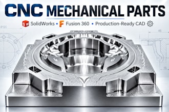 design cnc mechanical parts in solidworks and fusion 360 for production