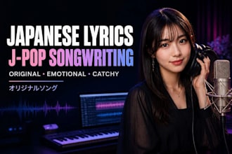 write original japanese lyrics and jpop music