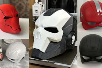 custom 3d mask print and paint 3d cosplay 3d dj mask helmet model 3d armor