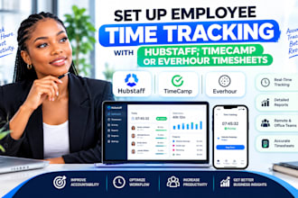 setup employee time tracking with hubstaff or timecamp everhour timesheets