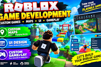 create roblox games, maps, UI and custom gameplay