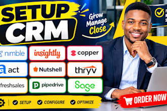 setup nimble insightly copper act nutshell thryv freshsales pipeline CRM sage