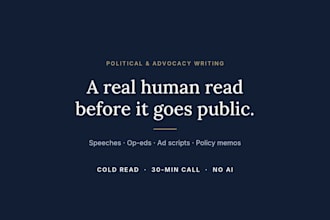 read your political or advocacy writing and provide feedback