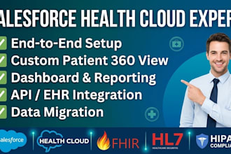 setup salesforce health cloud customize dashboard data migration API integration