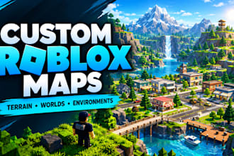 create custom roblox map, terrain game environment and 3d model