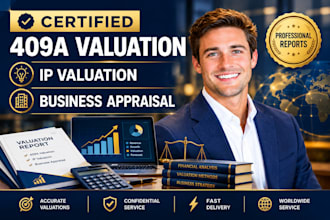 provide certified 409a valuation, ip valuation and business appraisal report