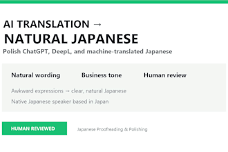 proofread and polish ai translated japanese into natural business japanese