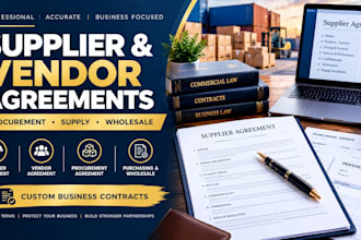 draft supplier vendor and procurement agreements for your business