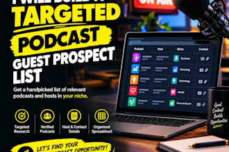 find targeted podcasts and build a verified guest lead list