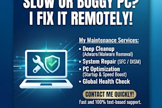 clean, repair and boost your windows PC remotely