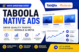 setup, optimize and manage taboola outbrain native ads traffic campaign