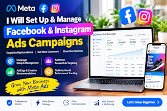 setup facebook ads compaign , instamgram ads youtube ads