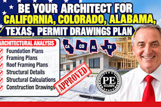 be your architect for california, colorado, alabama, texas, permit drawings plan