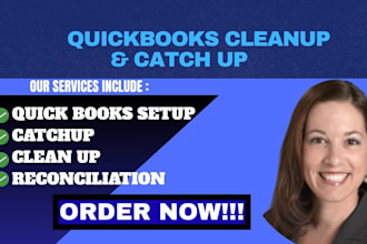 quick books online bookkeeping, cleanup, catchup and reconciliation