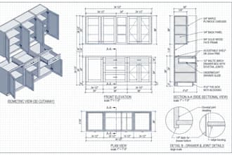 create detailed cabinet fabrication and construction shop drawings