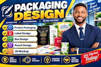 design premium product packaging, label and box design