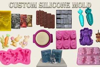design custom 3d silicone mold, resin mold, soap, candle, chocolate mold stl