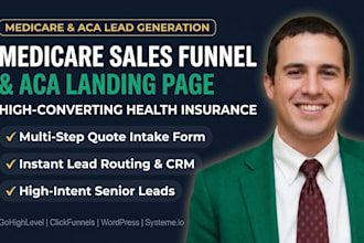 design medicare sales funnel and aca health insurance landing page