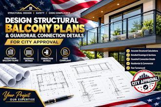 design structural balcony plans and guardrail connection details