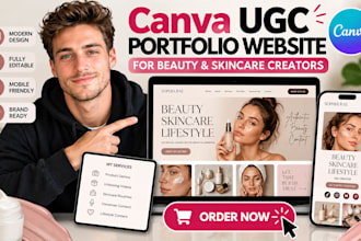 design canva ugc portfolio website for beauty and skincare creators
