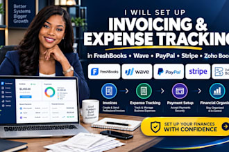 set up invoicing and expense tracking in freshbooks wave paypal stripe zoho book