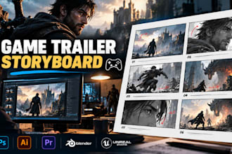 game trailer storyboard, cinematic cutscenes, interactive ads, previsualization