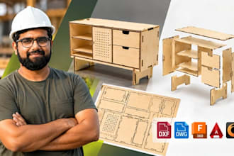cnc flat pack furniture, dxf cutting files, cnc ready furniture