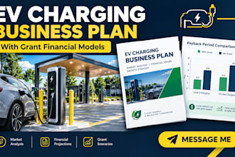 design an ev charging station business plan government grant financial model