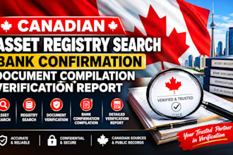 canadian asset registry search bank confirmation document compilation